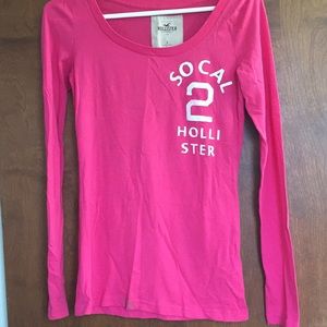 Hollister pink long-sleeved T-shirt